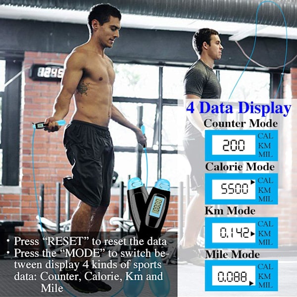 Hopprep med räknare 9999 gånger för vuxna barn Träning Fitness Hopprep för barn Kvinnor Justerbar längd