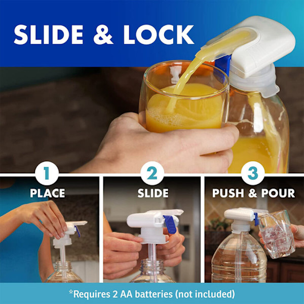 Automatisk drikkedispenser, håndfri melk, drikkedispenser, drikkedispenser for kjøleskapsjuice, sett med 2