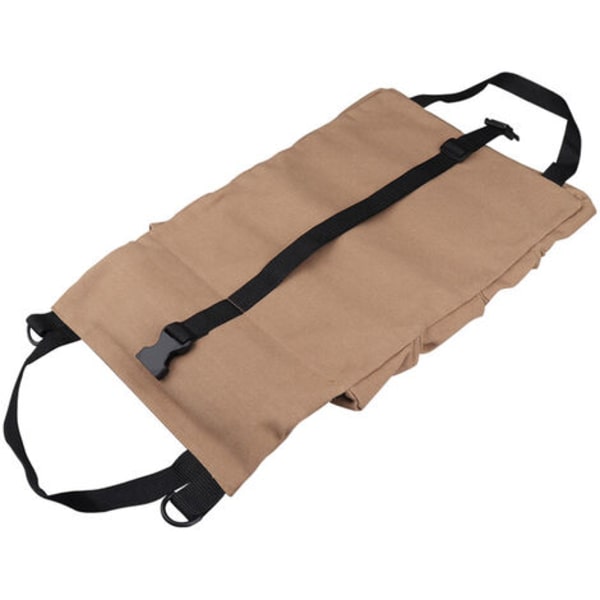 Bärbar verktygsväska i canvas, bilförvaringsväska, elektrikerpåse, hårdvarubilsats, khaki - khaki