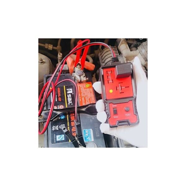 Automobiltestare 12V bilbatteritestare Diagnostiskt verktyg med relätestklämmor för motorcykel båt