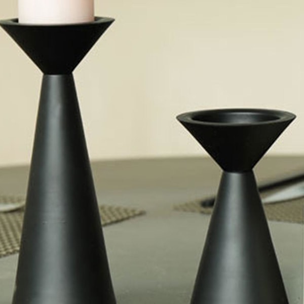 Svart Ljusstake Set Om 3