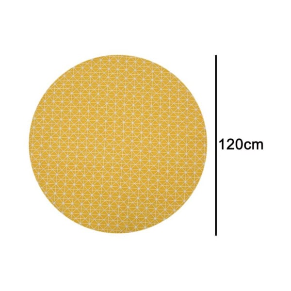 Broderte Duk Anti-Rynke Lin Duk Bondegård Kjøkkenbord Boho Duk for Rundt Bord Diameter 120cm