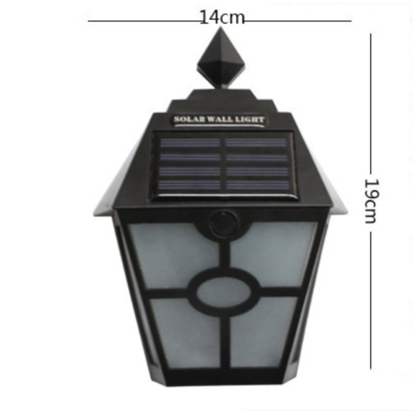 Dekorativa lampor Solcellsstaket Ljus Utomhus Landskap Hexagonal Vägglampa, Utomhus Gård Vägglampa (Svart Varmvitt Ljus)