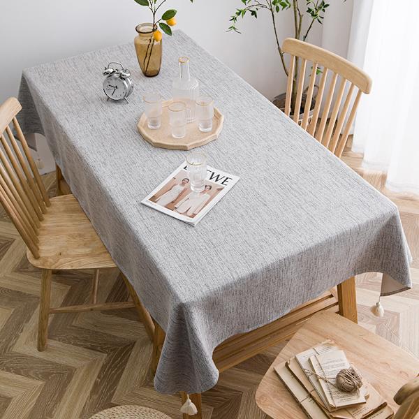 Suorakulmainen pöytäliina Pellavamainen suoja Pöydän koriste Vedenpitävä 132 x 180 cm Harmaa TD3042gr