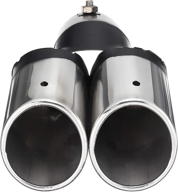 Universal udstødningsdæksel 125mm*150mm*63mm Dobbelt lyddæmper udstødningsdæksel Rustfrit stål Krom finish