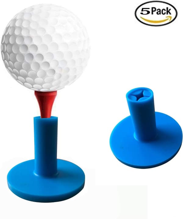 Gummigolf Tee Holder (Blå) 5 Farver Sæt