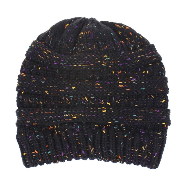 Autumn and winter dotted yarn color wool knitted women's hat