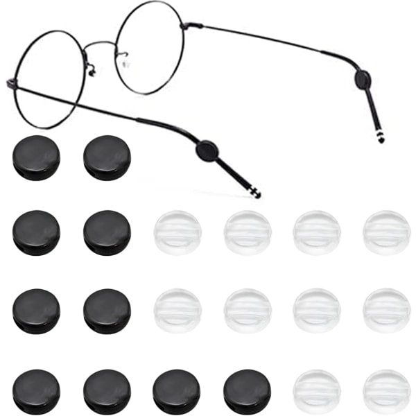 Silikonbrilleholder Briller Øregrep Ørekroker Sklisikker holder Runde briller Plugger Brillekrok, for de fleste typer briller
