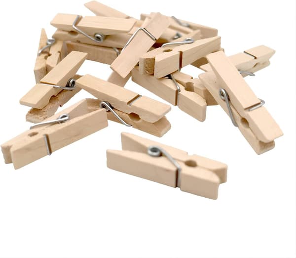 Mini træklemmer 3,5 cm - 30 stk. små træklemmer - dekorative træklemmer til DIY-håndværk