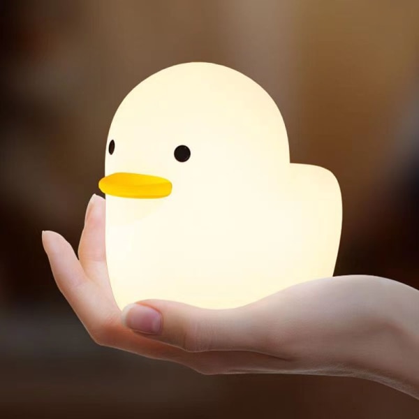 Kids Duck Night Light, Cute Animal Silicone Baby Night Light med