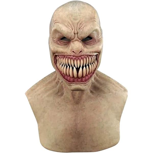 Halloween skräckmask, läskig full huvudmask, latex nyhetständer skräckmasker, Halloween clown ansiktsmask, läskig demon ansiktsmask