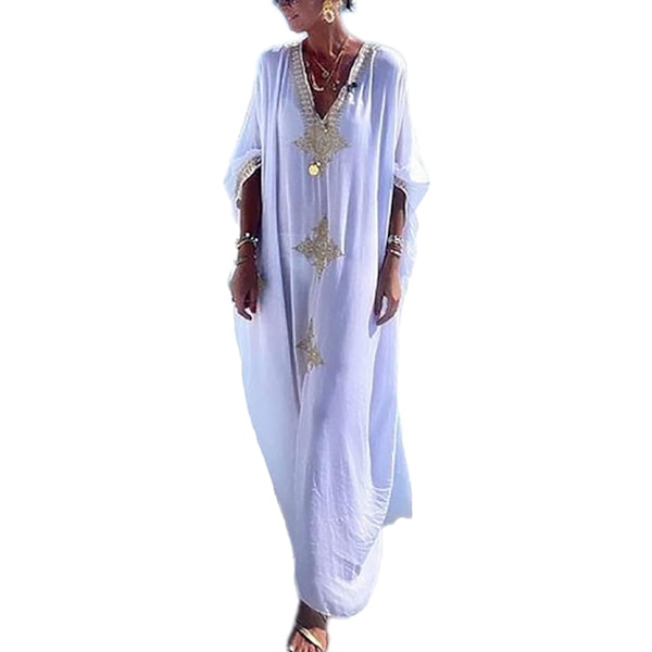 Kvinde Broderet Bikini Cover Up Kjole