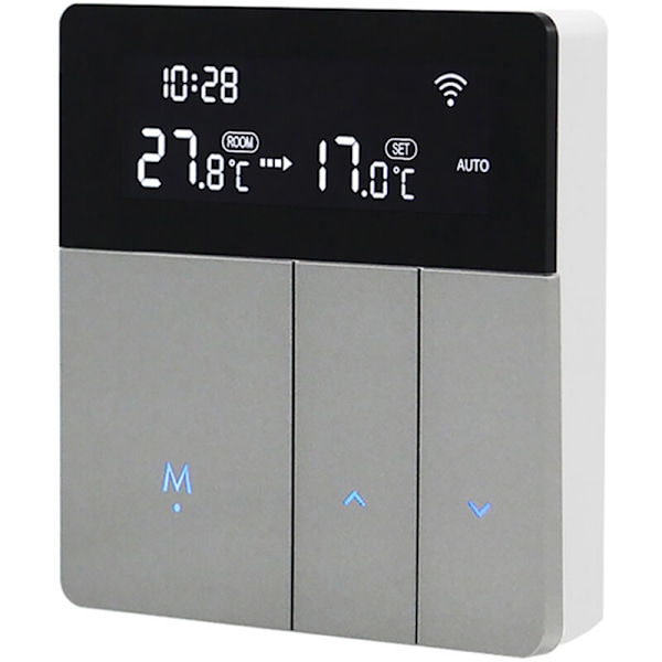 Intelligent temperaturregulator WiFi i8Hgb Tuya Termostat Retro Blændende Automatisk Lysstyrkejustering Hjem Mode/Fraværsapplikationer til Mobil