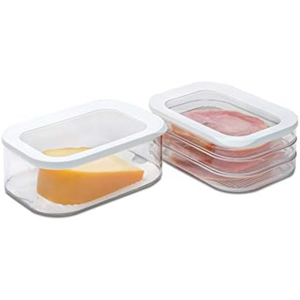 Förvaringslåda köttmodul 550/3 - vit - transparent - stapelbar