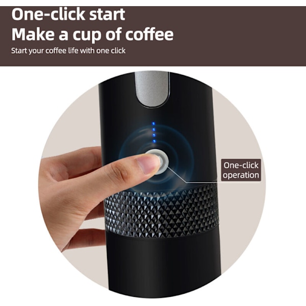 Kaffemaskin Elektrisk Portabel 6 Oz Mini Kaffebryggare för Individuell Portion Med Kaffe i Pulver och Kapslar Uppladdningsbar Ba