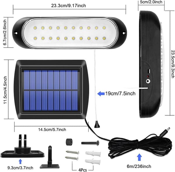 Inomhus/utomhus solcellslampa IP65 vattentät 20 LED solcellslampa hylllykta