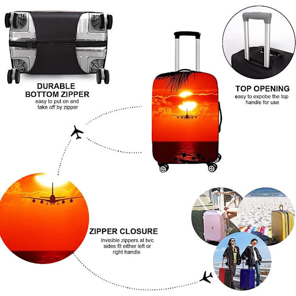 Elastinen matkalaukunkans (L, 26-28 tuumaa) Polyester matkalaukunkans 22-24 tuumaa, Tulostettava pestävä matkalaukunkans suojus Matkatavarat Matkalaukku Trolley Case Cove