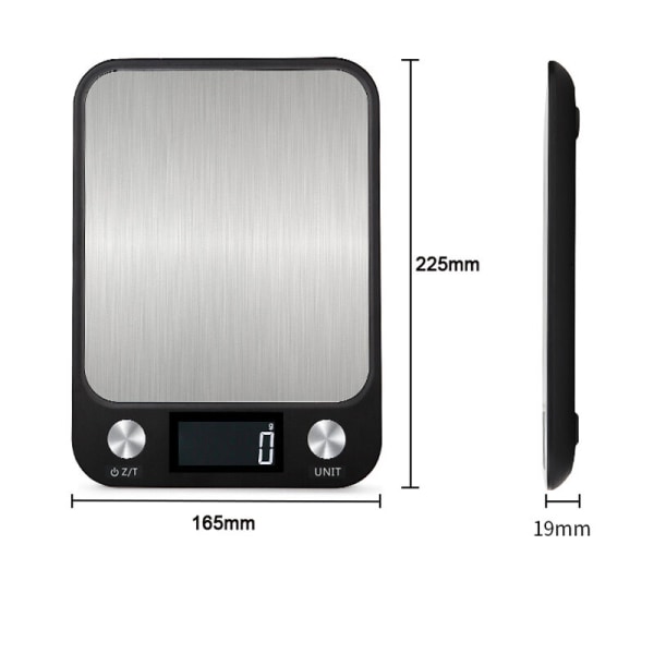 Hög precision kök digital skala elektronisk gram skala (svart 10kg/1g)