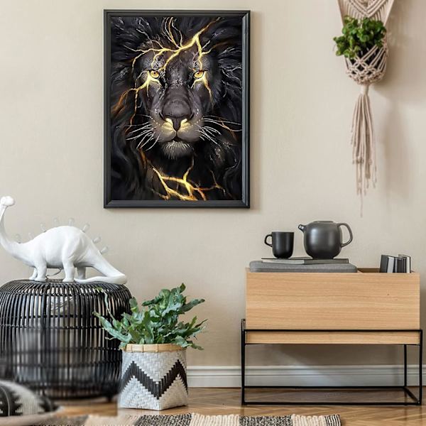 (40*60cm) Timanttimaalaus 5d DIY Timanttimaalaus Aikuiset Eläimet Kuva Leijona Piirustus Täysi Paketti Kuva Täysi Paketti Set Paintign Tarrat Trass Täysi Diam