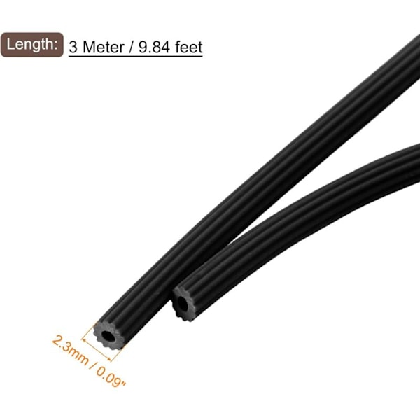 Sourcing Map Spline Rund Fixering 4 cm X4 m för dörrskärm och fönster, svart