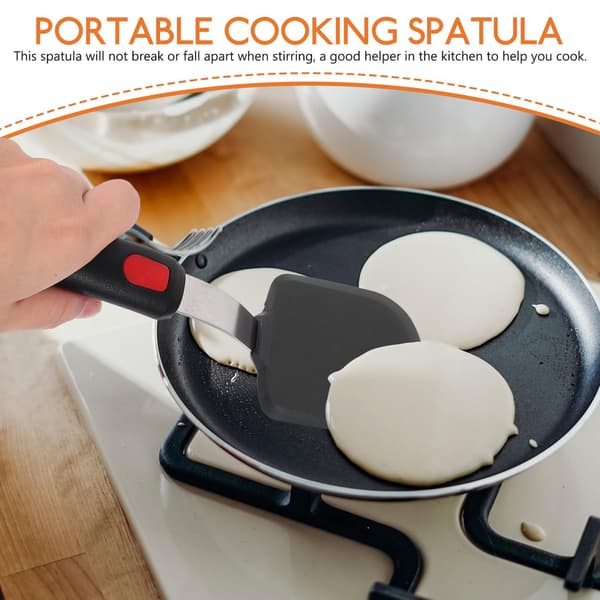 2-delad silikonspatel, flexibel vändbar köksspatel, non-stick stekspade, reptålig spatelset