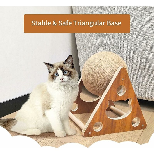 Kattklösleksak, naturlig sisalklösboll, kattklösleksak med boll