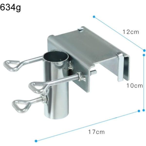 Parasollholder, balkongparasollholder, paraplyklemme, holder for hage, uteplass, balkong, rekkverk