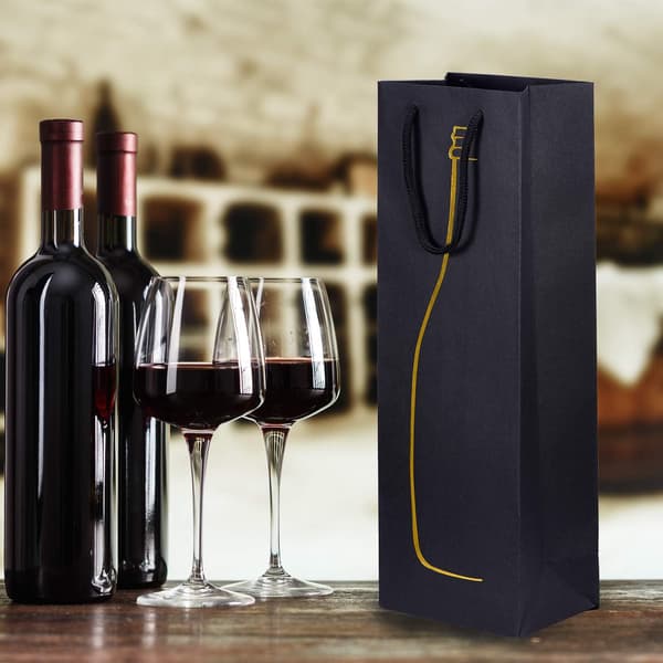 10 flaskkassar presentpåsar för vin, prosecco och champagne 40 x 12 x 9 cm - silhuett