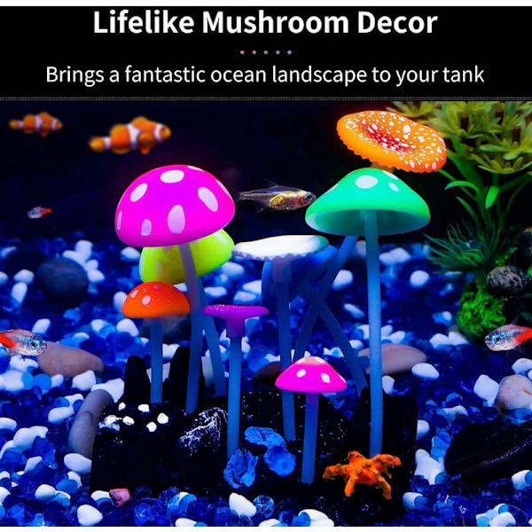 Glødende effekt svamp Betterlife kunstig akvarieplante dekoration ornament dekoration til fiskebeholder landskab
