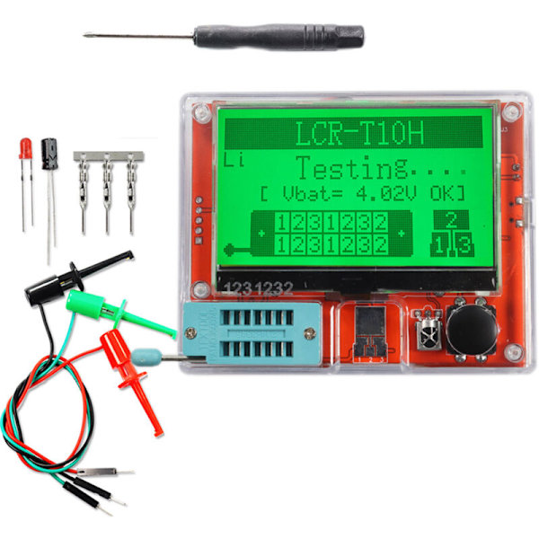 LCR-T10H Multifunktionell kapacitansresistans testare Transistortestare med stor grafisk skärm för diodtransistor, kondensator, resistans