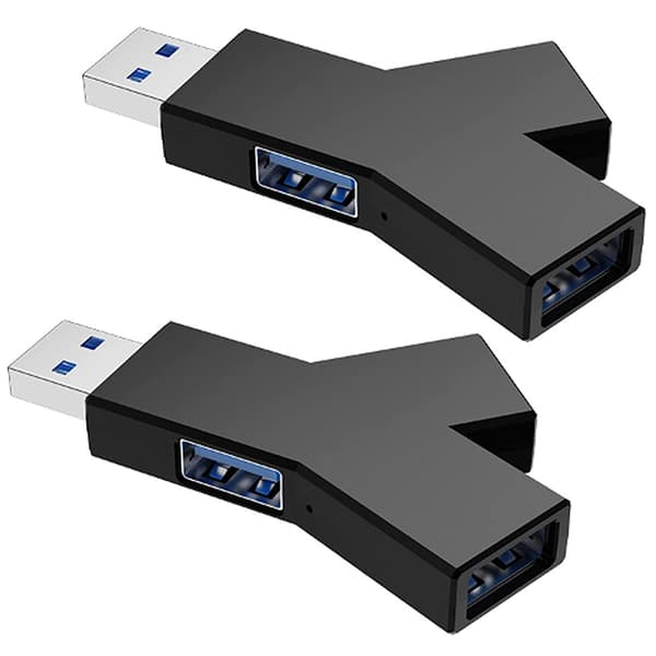 2pc USB 3.0 Hub, USB 3.0 3 Port Hub, USB Docking Station, Data Hub, Bærbare Multi USB Hubs, med 1 USB3.0 og 2 USB2.0 til Macbook, PC, Bærbar, Mou