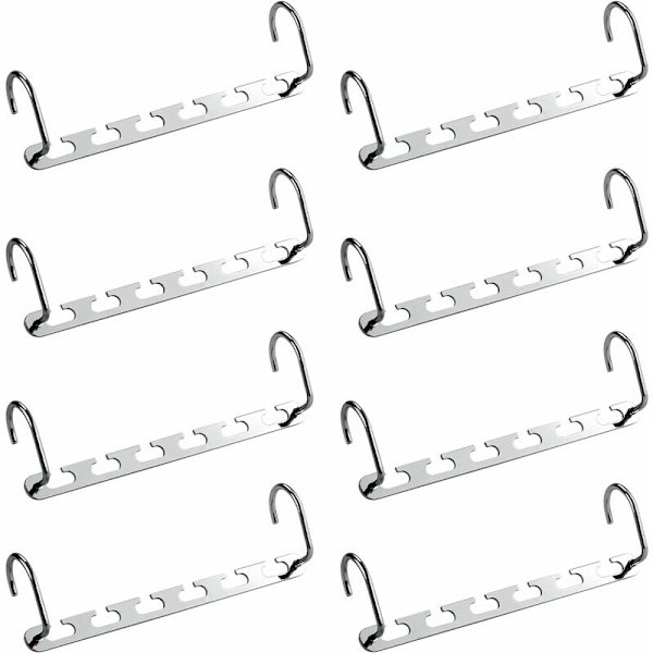 8 stk. Multi Hanger Frakkeholdere, Pladsbesparende Hangerholder til Garderobe, Metal Magisk Hanger Organizer, Opbevaring af Skjorter, Jakker, Tøj i