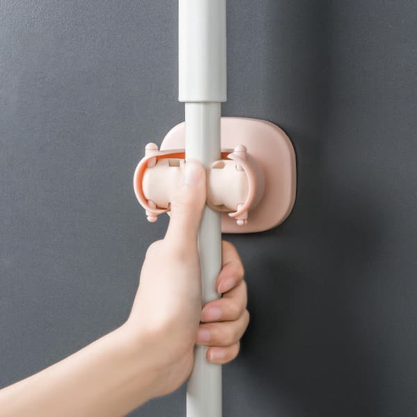 Pink Mop Wall Mounted Peg Holder Faucet Rack Mop Hook Mop Hook Kitchen Organizer MOP Tweezer Tools