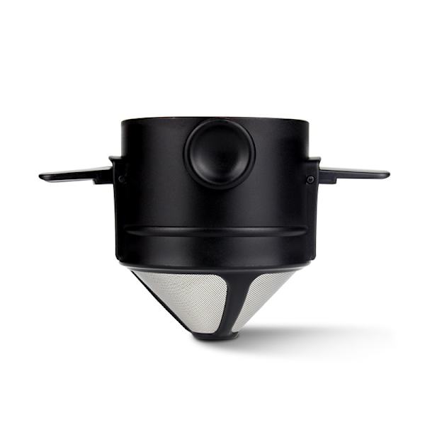 Återanvändbar pour-over kaffebryggare, konisk kaffedripp i rostfritt stål, papperslös, med hopfällbart stativ, lämplig för hemmakontor, resor och camping