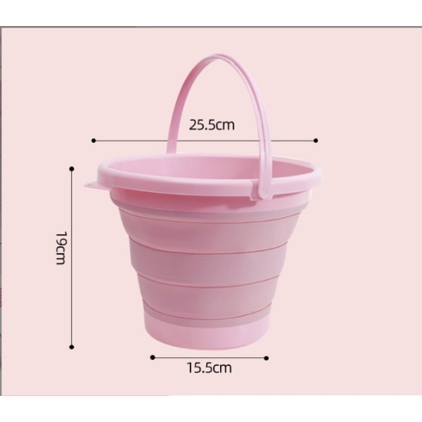 (Rosa) 5L Hopvikbar Hink Rund Hopvikbar Hink Plast Hopvikbar Hink Bärbar Hink Inomhus och Utomhus Användning Retraktil Förvaring Idealisk för