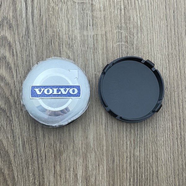 Lämplig för Volvo navkapslar S60 S90 XC40 XC60 V90 S40 S80L bildäck cap 64mm (4 stycken)(silverblå)