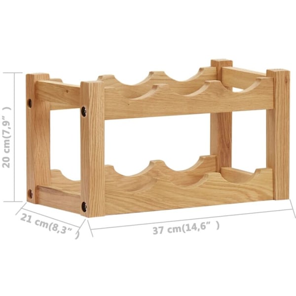 Flaskställ för 6 flaskor 37x21x21 cm Ekträ