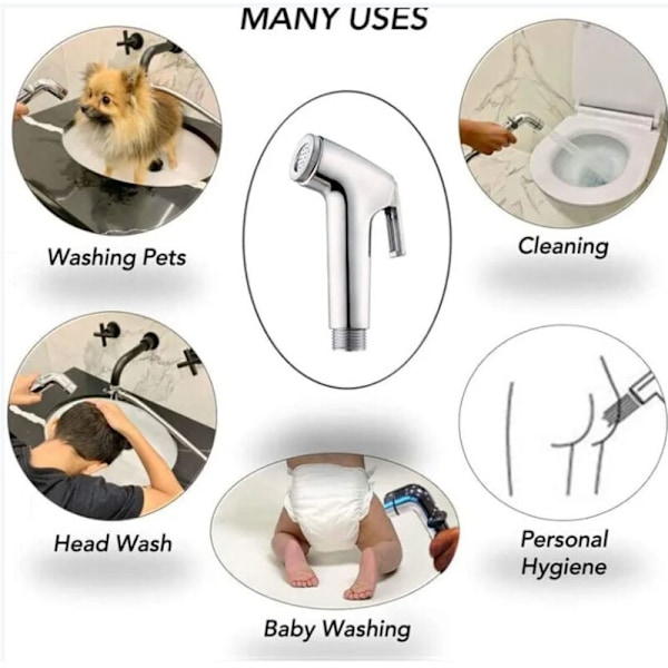 2 stk. bidetspray, toalett WC dusj i spray for toalettrengjøring, kjæledyrvask, personlig hygiene