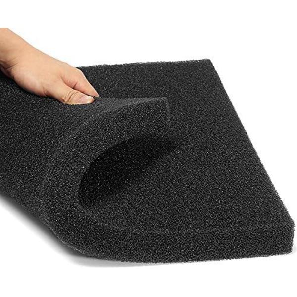 Akvariumfilterbomull, Biokemisk Bomull, Svart Fiskedamm Aktiverat Kolfiltermaterial, Tjockare Högdensitetssvamp för Akvarium, 50cm x 50cm