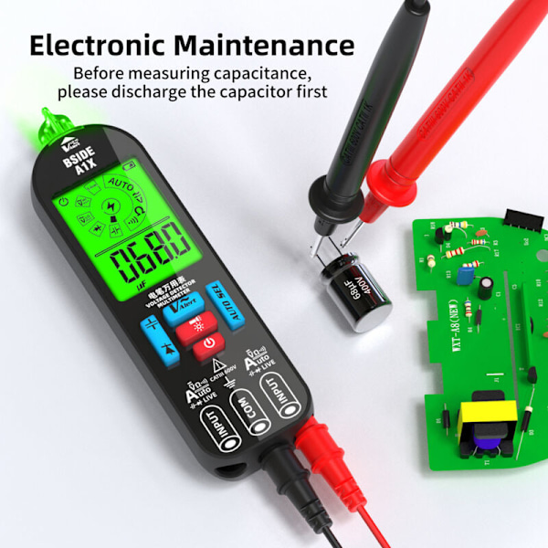 Bærbar digital multimeter elektrisk testpen Diode af professionel spændingsmodstand modstandstæller under-spænding med automatisk stop og LAM