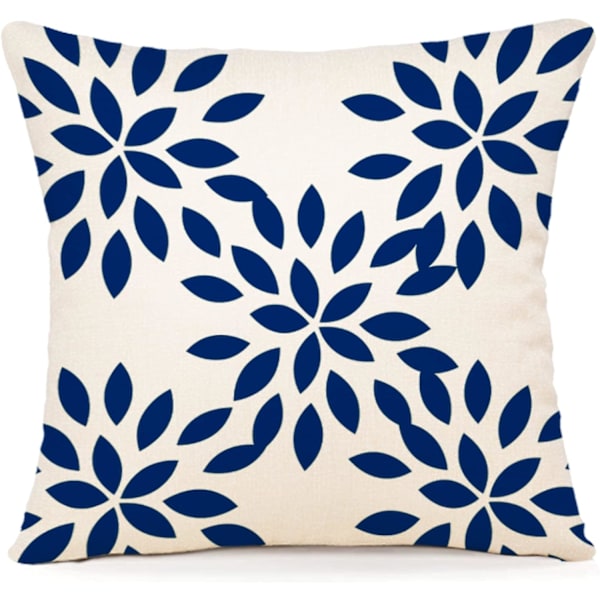 Blå - uten putetrekk, 45x45CM, sett med 4 dekorative putetrekk Dekorative sofa putetrekk Lin sofa putetrekk Dekorative utendørs c