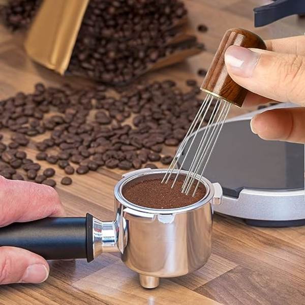 WDT-verktyg, kaffnålsdispenser, WDT-dispenseringsverktyg, 8 nålar 0,4 mm, espressonålsdispenser, espressokaffeomrörare