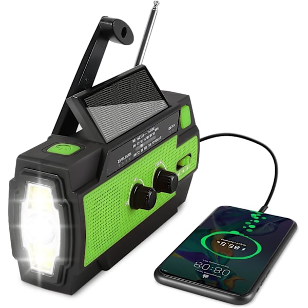 Aurinkoenergia-akkukäyttöinen kannettava hätäradio 4000mAh, latautuva virtapankki