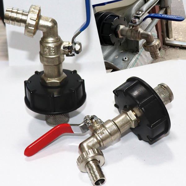 IBC Tanklock, S60x6 IBC-koppling/nippelplugg, 1/2\" utloppsdiameter, 60mm inloppsdiameter för IBC Tonventil - Svart