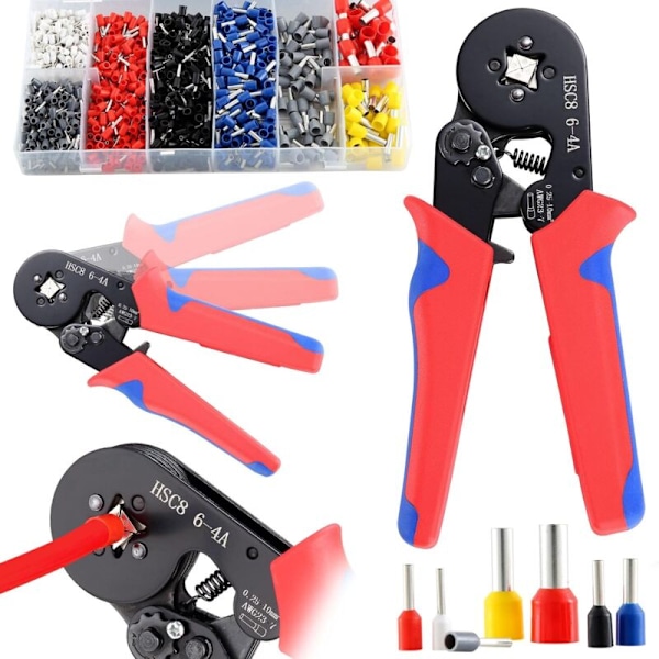 Krimpverktyg, HSC8 6-4 Krimpverktyg, 1250 Elektriska Krimpterminaler 0,25-10mm² - Krimpverktyg för Elinstallationer och Fordonsreparationer