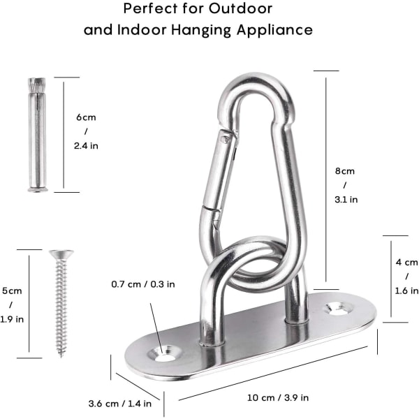 Heavy Duty Swing Hanger fjederkroge, hængekøjesæt