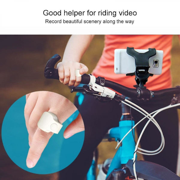 Bluetooth Mobiltelefon Skydecontroller Mini Selfie Fjernbetjening Ring Sort