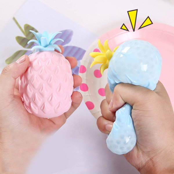 Explosiv frukt ananas klämma musik, Fidget leksaker, stressboll dekompressionsleksaker för autistiska patienter, 4-pack