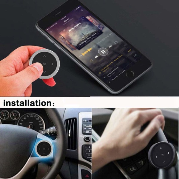 Auton ohjauspyörän etäohjain langaton Bluetooth 4.0 mediabutton