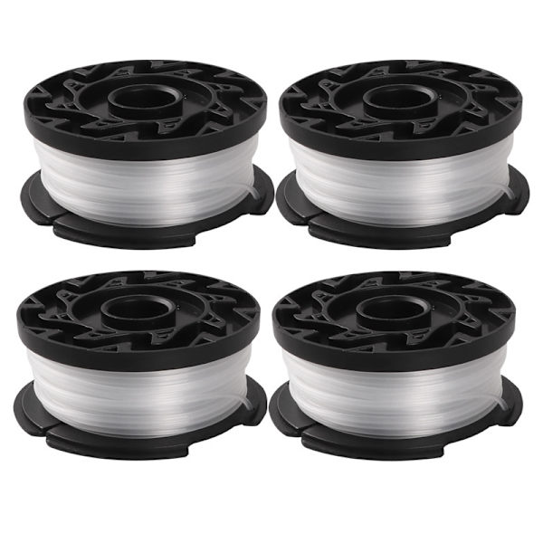 BLACK+DECKER 3-pakning med reserve trådsneller til gresstrimmer - Reflex Plus selvspolende spole - 4 x 10 m kraftig klar nylonsnor - 1,5 mm snor, A6485-XJ